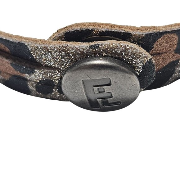 Retro 80s Leather Leopard Print Wrap Bracelet Magnetic Clasp Fashion Jewelry - Picture 3 of 4